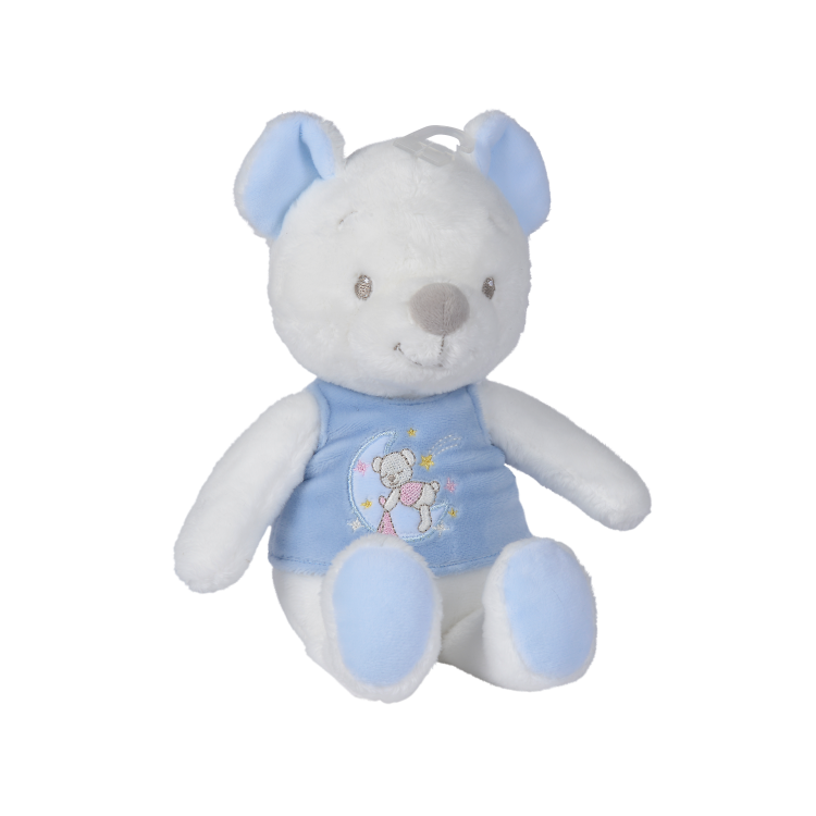  - bonne nuit - peluche ours bleu 30 cm 